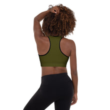 Load image into Gallery viewer, Female Hustler Padded Sports Bra Green/Black
